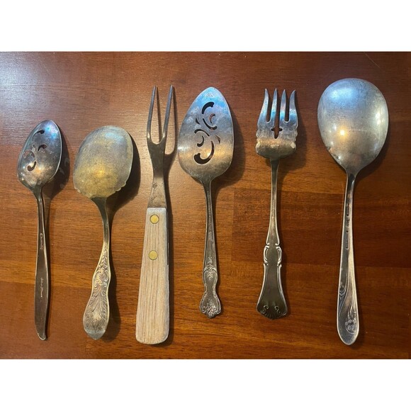 Vintage Silver spoon pie fork Hickory Community Flower Wm Rogers Rocksford - Picture 8 of 9